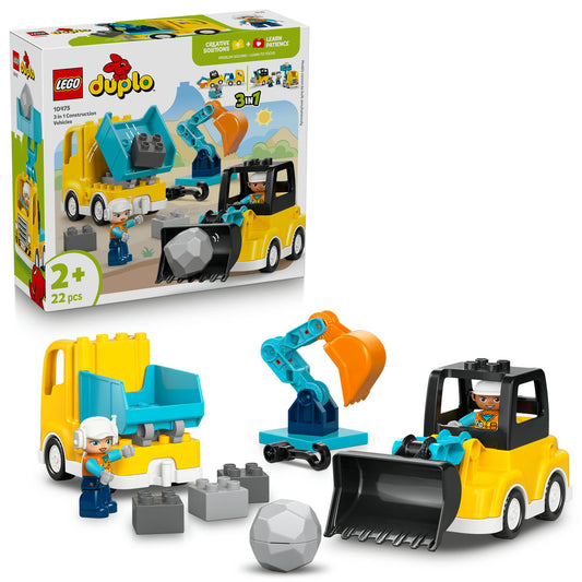 LEGO DUPLO Town 10475 3 in 1 Construction Vehicles Age 2+ 22pcs