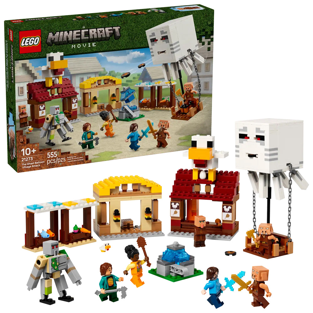 LEGO Minecraft 21273 The Ghast Balloon Village Attack Age 10+ 555pcs