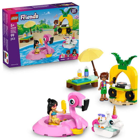 LEGO Friends 42658 Unicorn & Flamingo Pool Party Age 5+ 99pcs