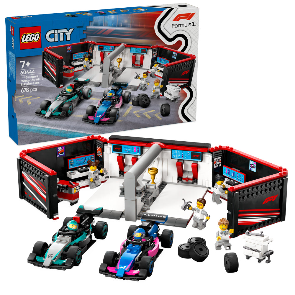 LEGO City 60444 F1 Garage & Mercedes-AMG & Alpine Cars Age 7+ 678pcs