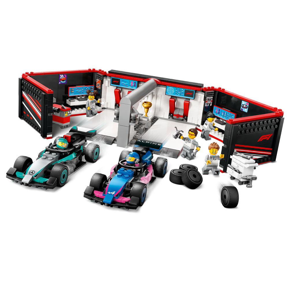 LEGO City 60444 F1 Garage & Mercedes-AMG & Alpine Cars Age 7+ 678pcs