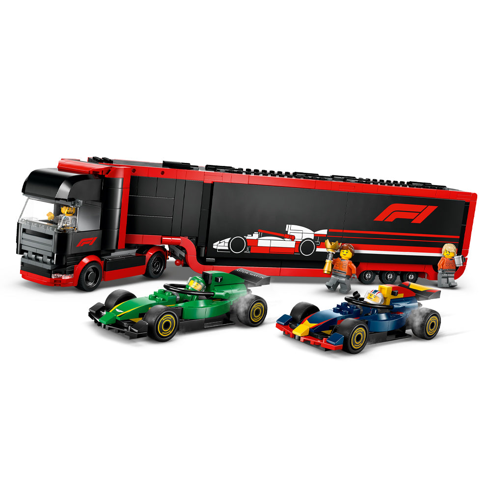 LEGO City 60445 F1 Truck with RB20 & AMR24 F1 Cars Age 8+ 1086pcs