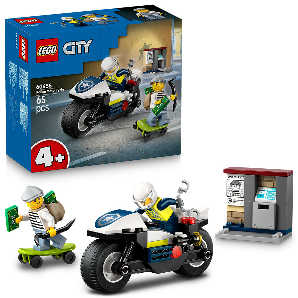 LEGO City 60455 Police Motorcycle Chase Age 4+ 65pcs