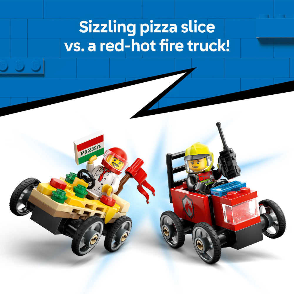 LEGO City 60458 Pizza vs. Fire Truck Race Car Pack Age 5+ 70pcs