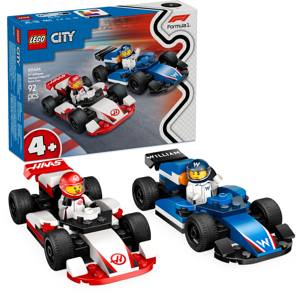 LEGO City 60464 F1® Williams Racing & Haas F1® Race Cars Age 4+ 92pcs