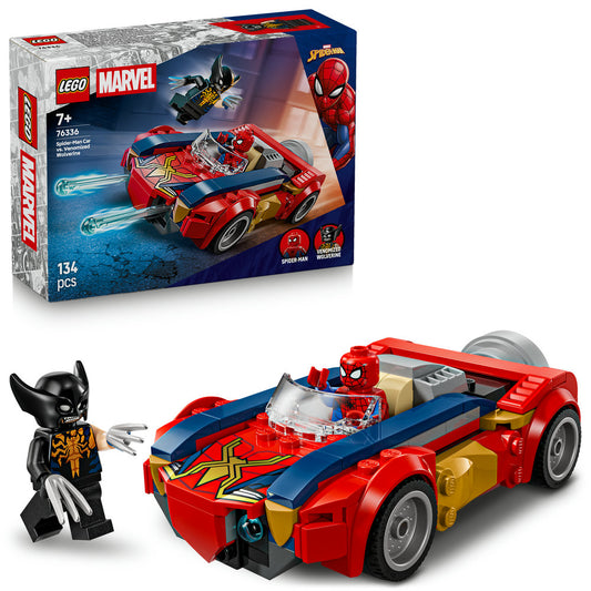 LEGO Super Heroes 76336 Spider-Man Car vs. Venomized Wolverine Age 7+ 134pcs