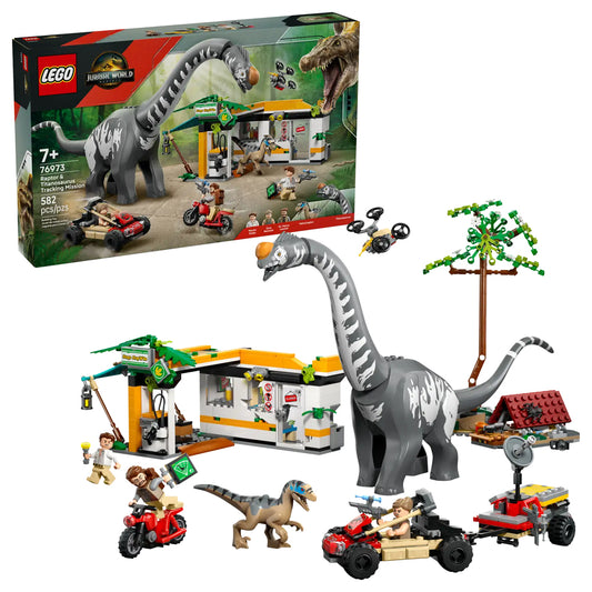 LEGO Jurassic World 76973 Raptor & Titanosaurus Tracking Mission Age 7+ 582pcs