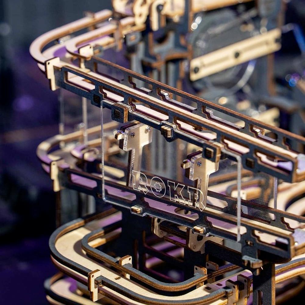 ROBOTIME ROKR Marble Night City Marble Run Wooden Mechanical Model Kit LGA01