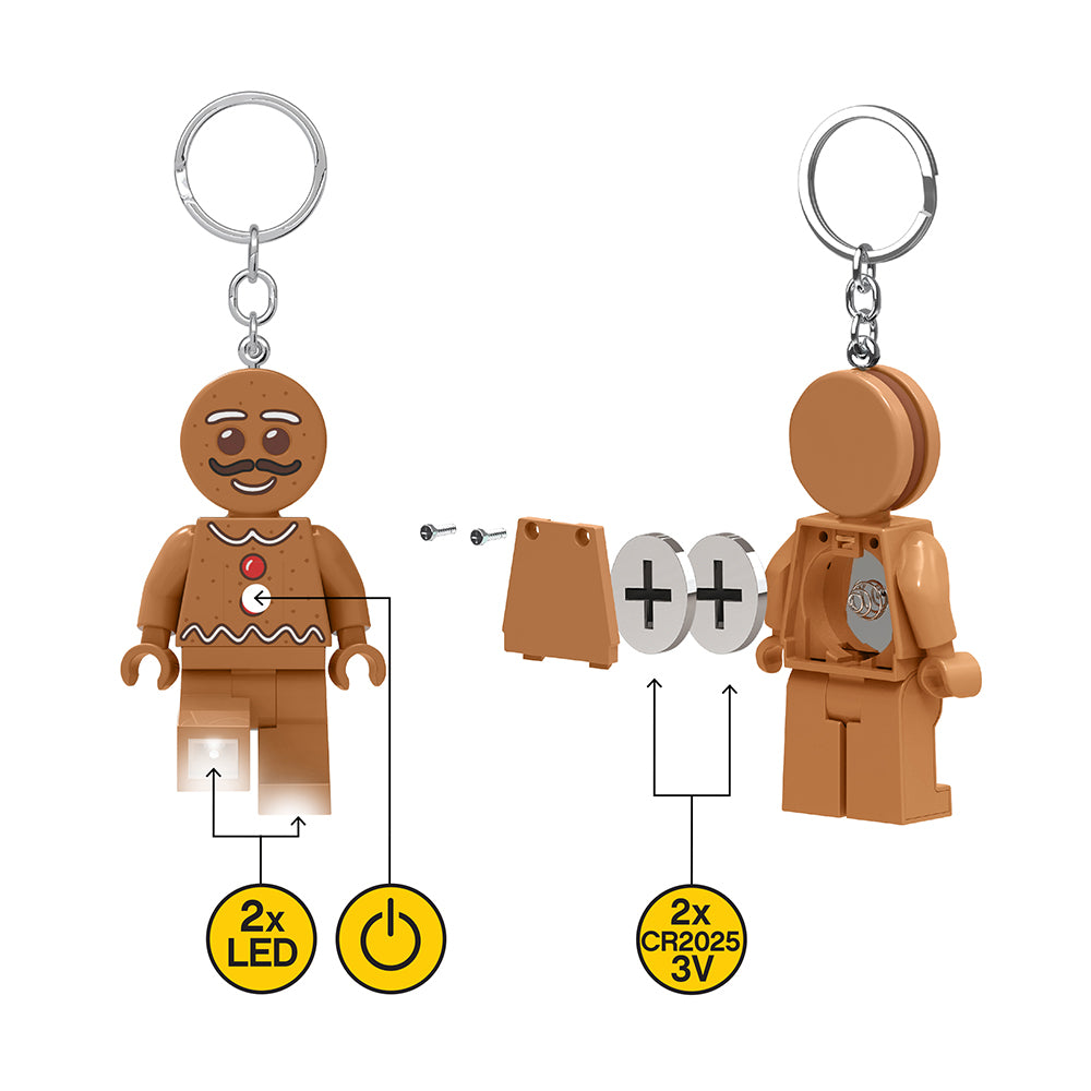 LEGO Christmas Gingerbread Man LED Key Light Keyring