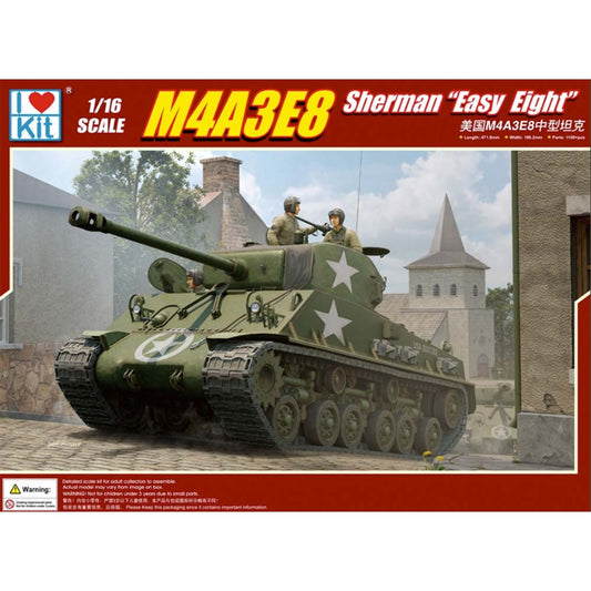 I Love Kit US M4A3E8 Sherman "Easy Eight" WWII Medium Tank 1:16 Model Kit 61615