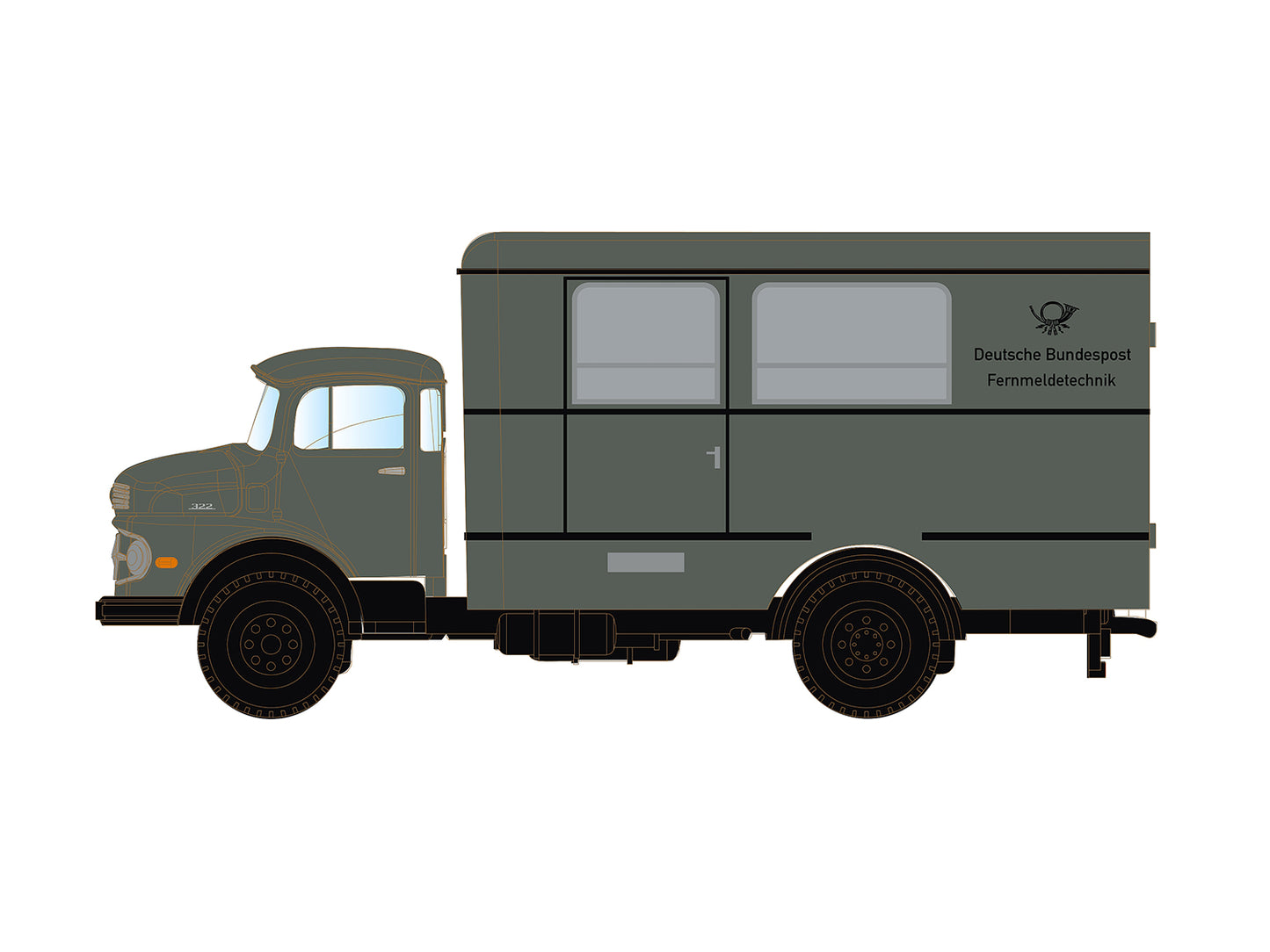 MiNis Mercedes Benz L322 DBP Fernmeldetechnik N Gauge LKLC3468
