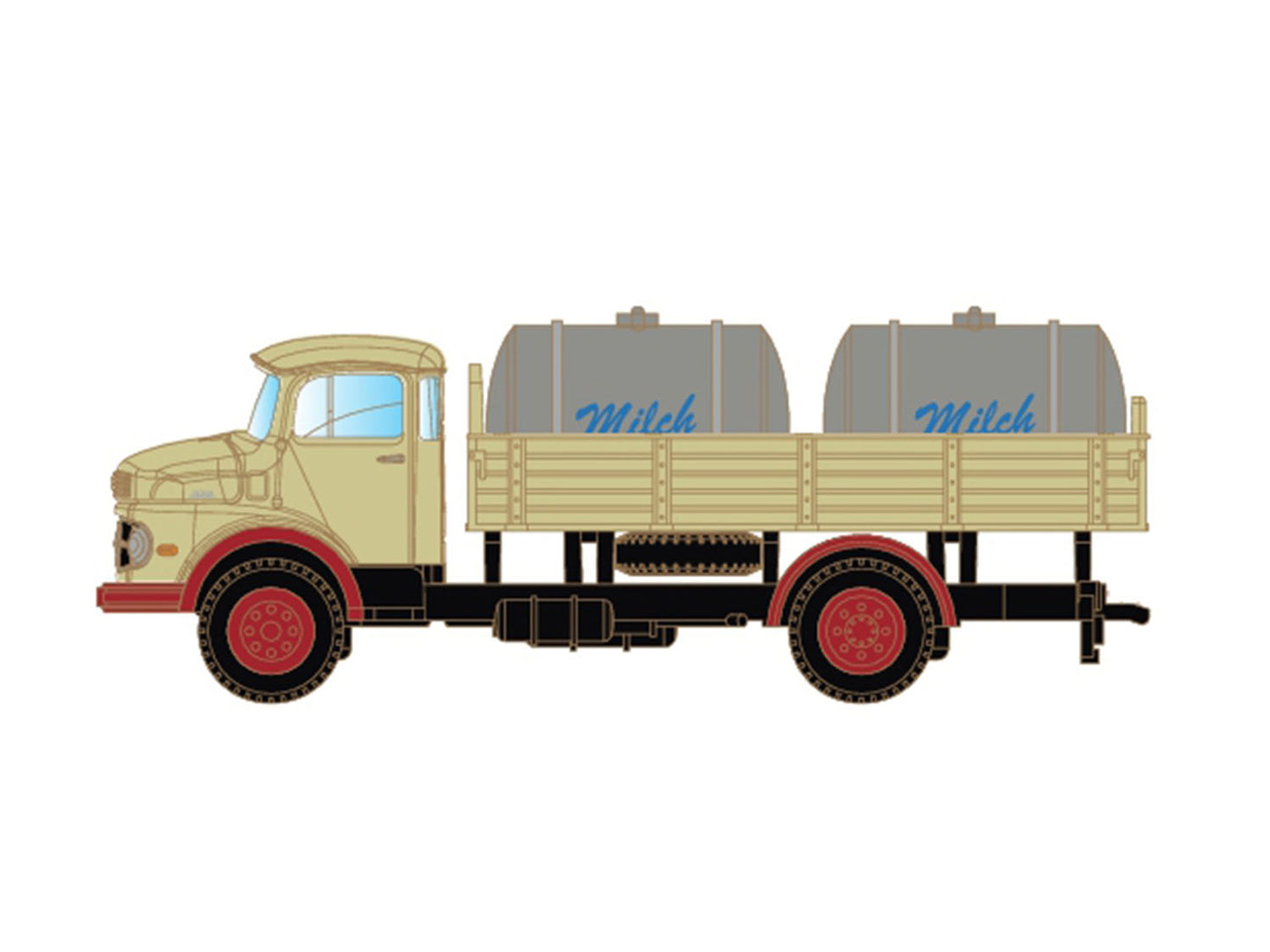 MiNis MB L322 Flatbed Truck Milk LKLC3480 N Gauge