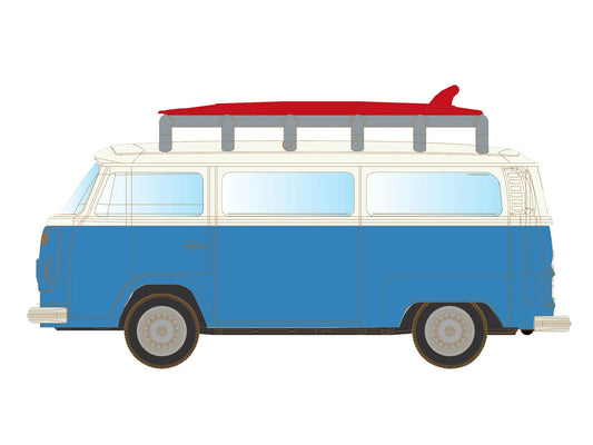 miNis VW T2 Bus Blue/White w/Surfboards LKLC3969 N Gauge