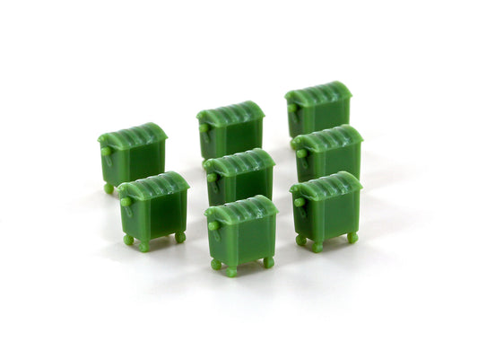 MiNis Commercial Wheele Bins (8) Green N Gauge LKLC46004