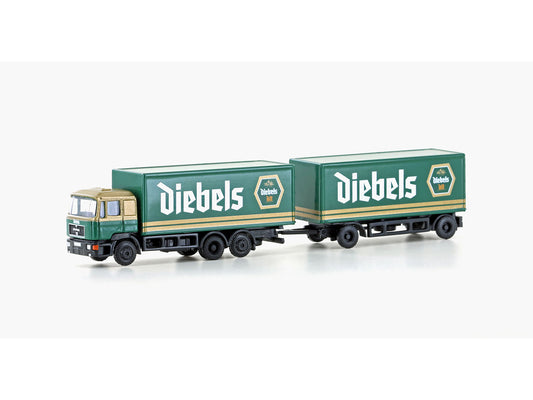 miNis MAN F90 3 Axle Double Trailer Diebels LKLC4606 N Gauge