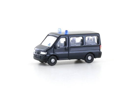 miNis Fiat Ducato II Minibus Dark Blue w/Blue Light LKLC61311 N Gauge