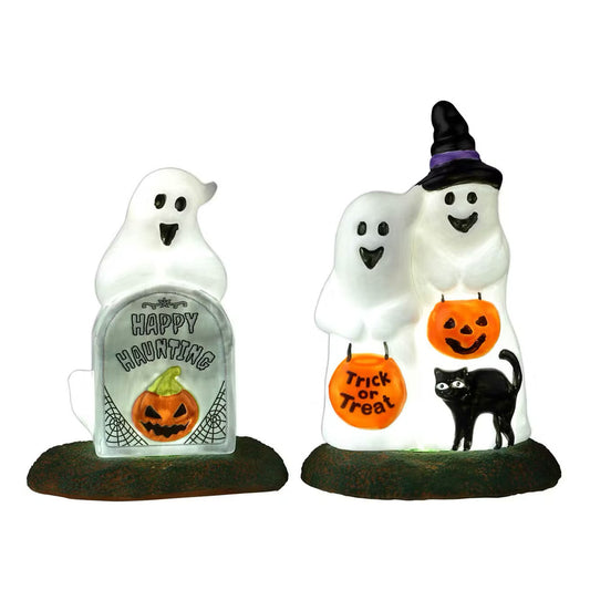 Lemax Happy Halloween Ghosts (Set of 2) Spooky Town Halloween Display 24934