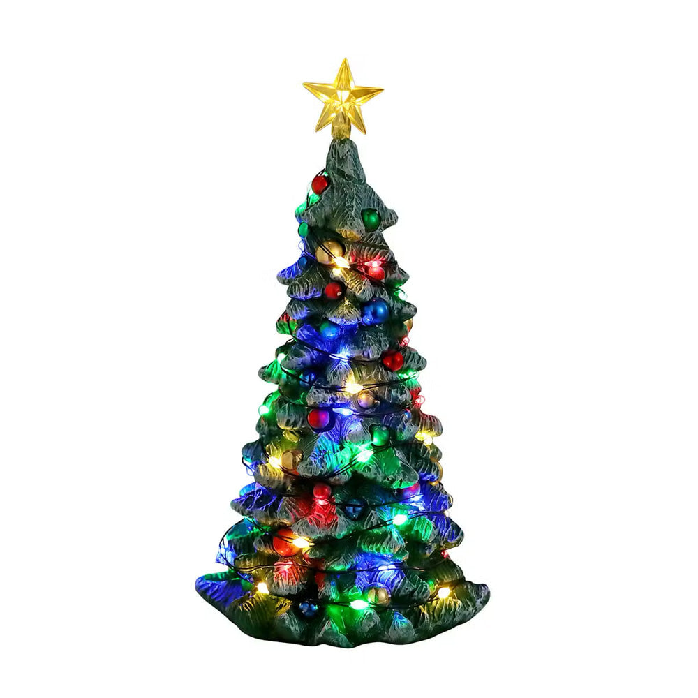 Lemax Snowy Christmas Tree Multicoloured Lights Christmas Village 34102