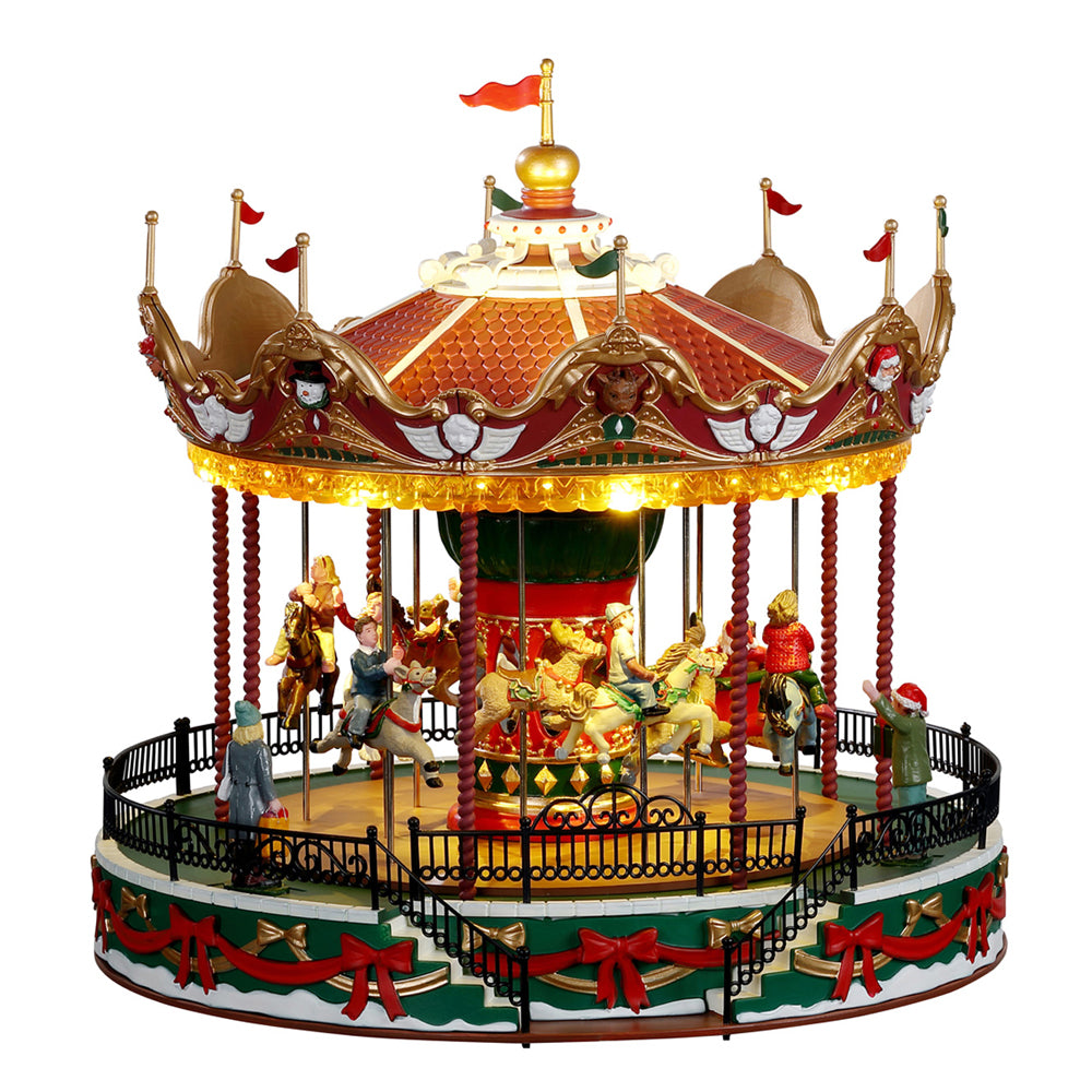 Lemax Santa Carousel Christmas Carnival Village Decoration 34682