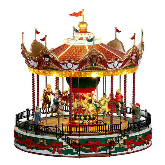 Lemax Santa Carousel Christmas Carnival Village Decoration 34682