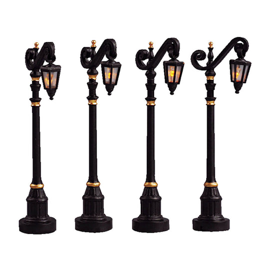Lemax Street Lamps Colonial Street Lamps (x4) Christmas Village Decoration 24985