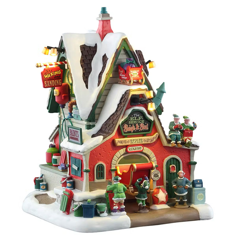 Lemax The Elf Service Sleigh & Sled Repair Santa's Wonderland Christmas 55315