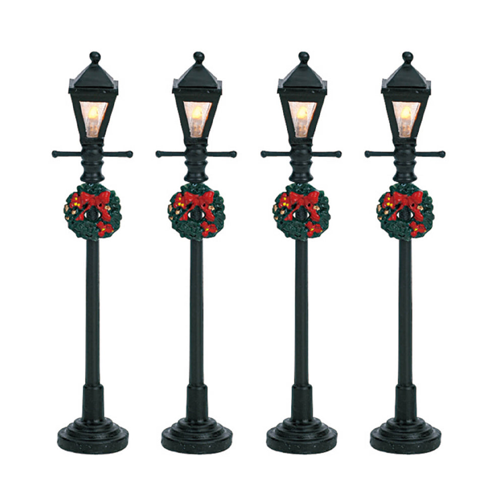 Lemax Street Lamps Gas Lantern Lamp (x4) Christmas Village Decoration 34091