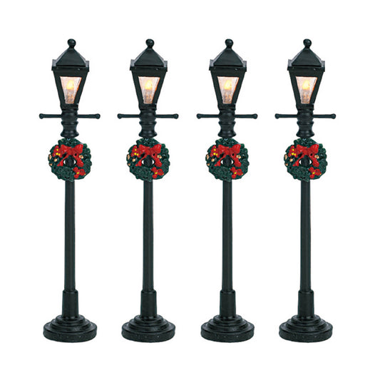 Lemax Street Lamps Gas Lantern Lamp (x4) Christmas Village Decoration 34091