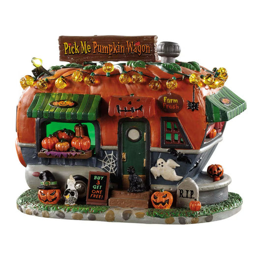 Lemax Pick Me Pumpkin Wagon Spooky Town Halloween Display Decoration 95444