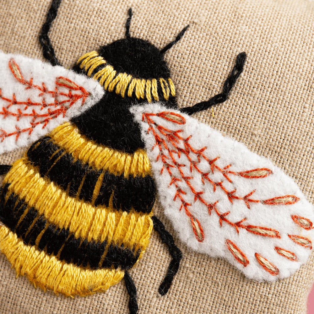 Corinne Lapierre Linen Lavender Bags Embroidery Kit - Bees
