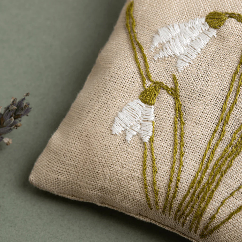 Corinne Lapierre Linen Lavender Bags Embroidery Kit - Spring Garden