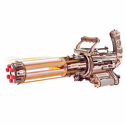 ROKR Minigun Rotating-Barrel Mechanical Wooden Puzzle Model Kit LQA01
