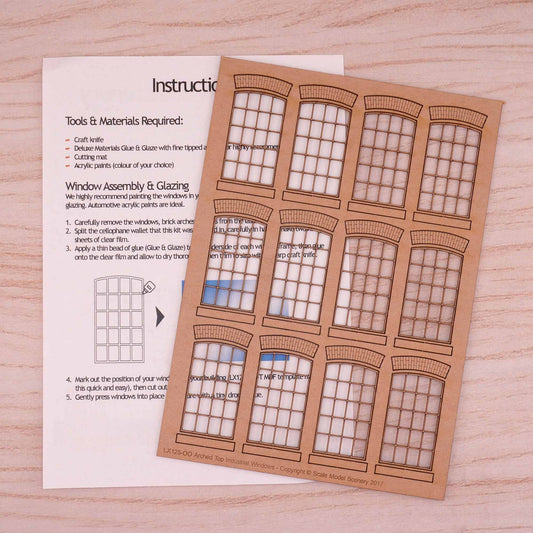 Scale Model Scenery LX125 Arched Top Industrial Windows OO/HO Gauge
