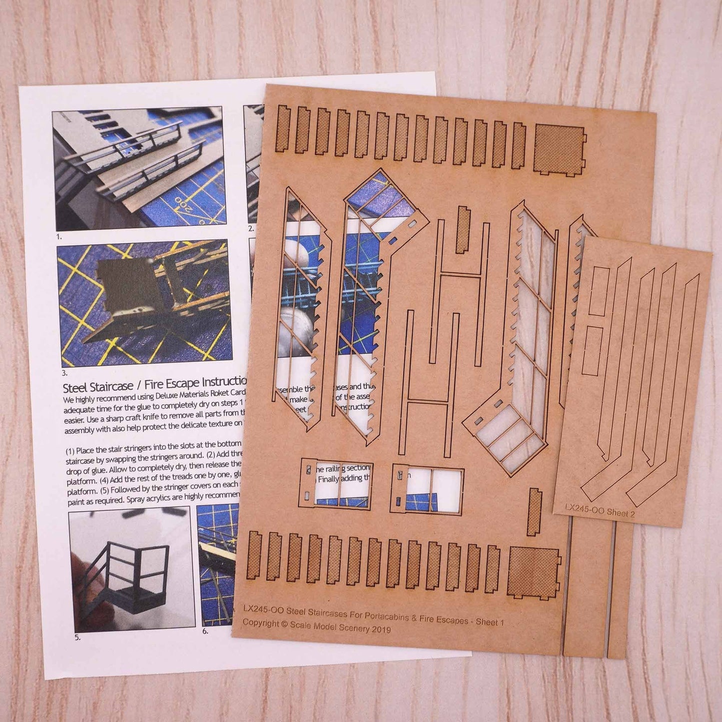 Scale Model Scenery LX245 Steel Staircase / Fire Escape OO/HO Gauge