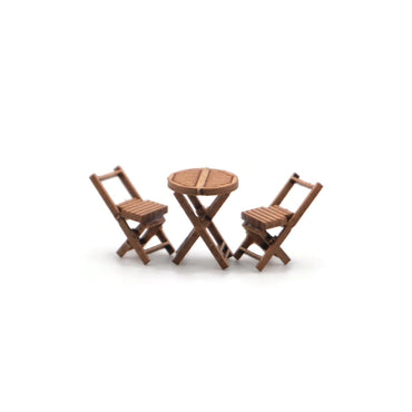 Scale Model Scenery LX566 Wooden Bistro Tables & Chairs OO/HO Gauge