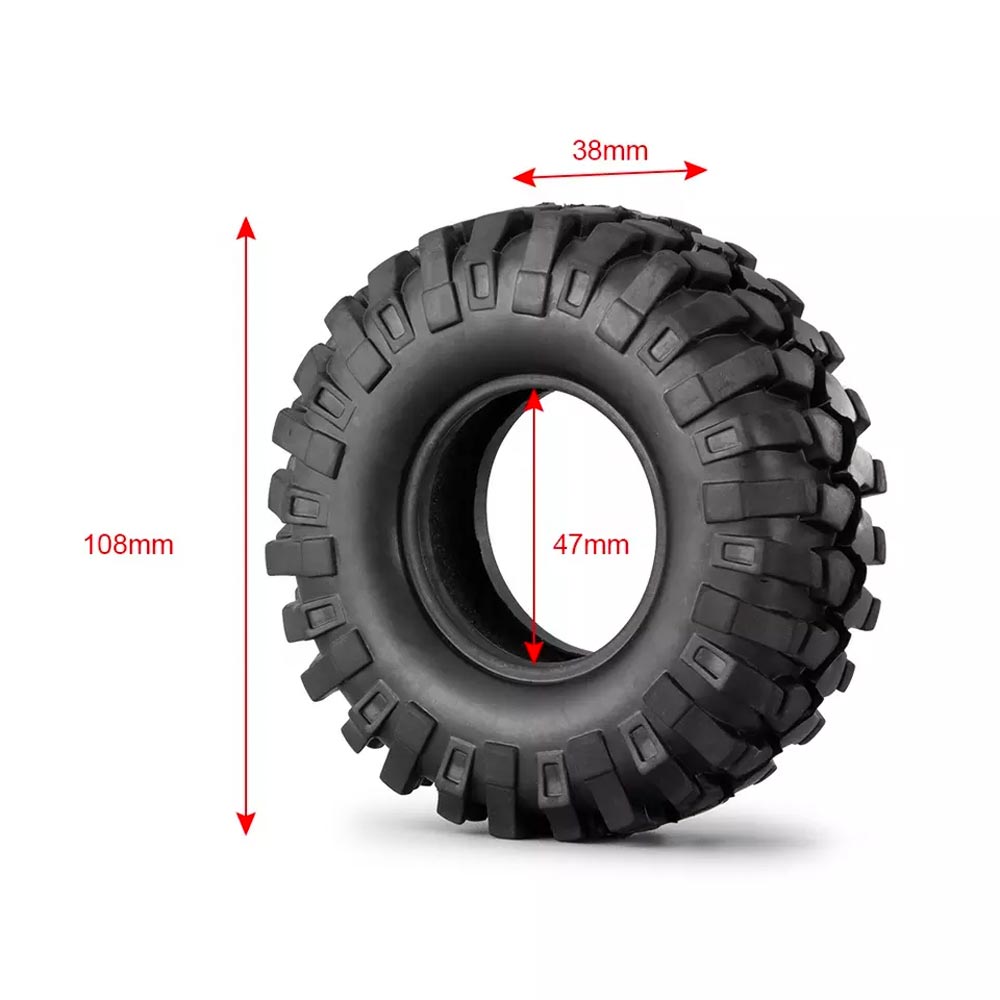 RC Car 108mm Tyres for 1.9" Wheels 1:10 Scale Crawlers Set of 4 B100102
