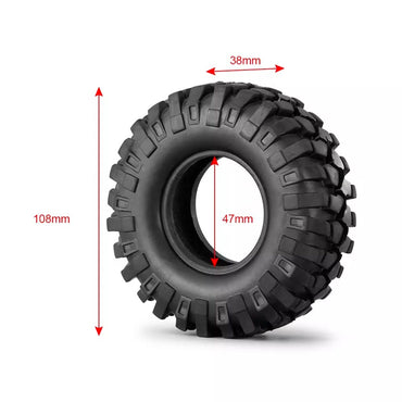 RC Car 108mm Tyres for 1.9" Wheels 1:10 Scale Crawlers Set of 4 B100102