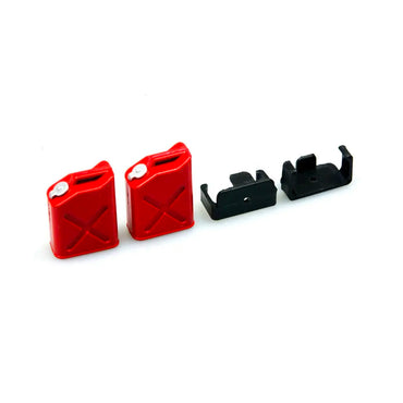 Pair of Fuel Cans Red Plastic 1:10 Scale RC Crawler Accessory