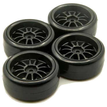 RC Car 1:10 Drift Tyres 12-Spoke Black Wheel Rim