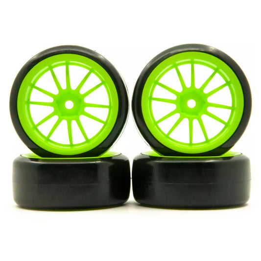 RC Car 1:10 Drift Tyres 12-Spoke Green Wheel Rim