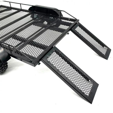 Metal RC Large Double-Axle Trailer Attachment 1:10 Scale Crawler Accessory 45cm