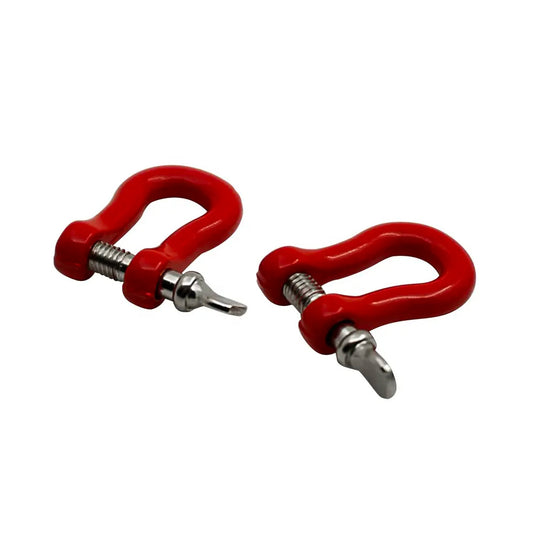 Front/Rear Bumper Hook Tow Shackle Pair - Red Metal 1:10 RC Crawler for TRX-4