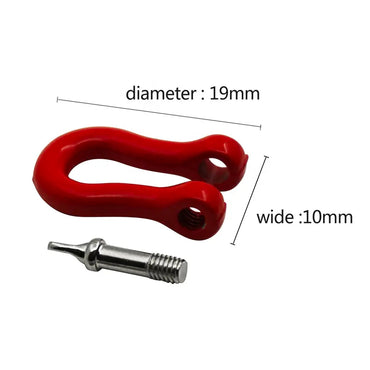Front/Rear Bumper Hook Tow Shackle Pair - Red Metal 1:10 RC Crawler for TRX-4