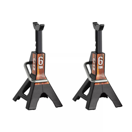 6 Ton RC Car Repair Jack 1:10 Scale Crawler Accessory Stand Pair - Black