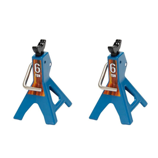 6 Ton RC Car Repair Jack 1:10 Scale Crawler Accessory Stand Pair - Blue