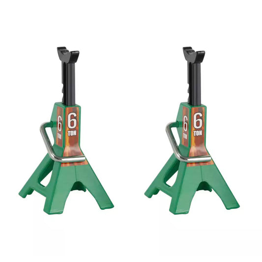 6 Ton RC Car Repair Jack 1:10 Scale Crawler Accessory Stand Pair - Green