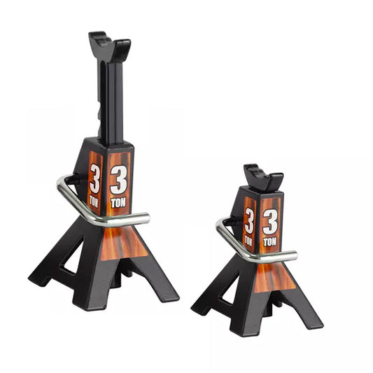 3 Ton RC Car Repair Jack 1:10 Scale Crawler Accessory Stand Pair - Black