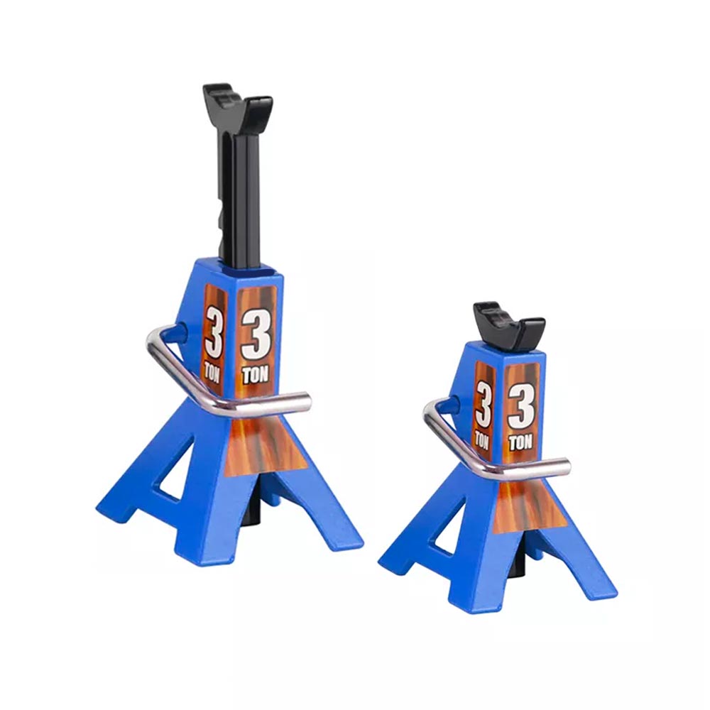 3 Ton RC Car Repair Jack 1:10 Scale Crawler Accessory Stand Pair - Blue