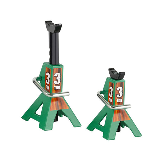 3 Ton RC Car Repair Jack 1:10 Scale Crawler Accessory Stand Pair - Green