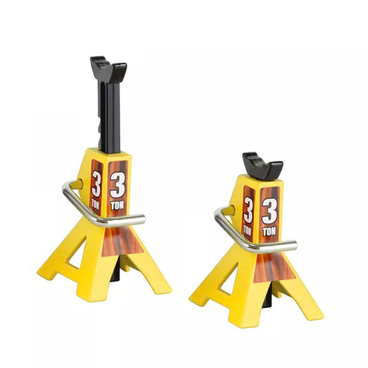 3 Ton RC Car Repair Jack 1:10 Scale Crawler Accessory Stand Pair - Yellow